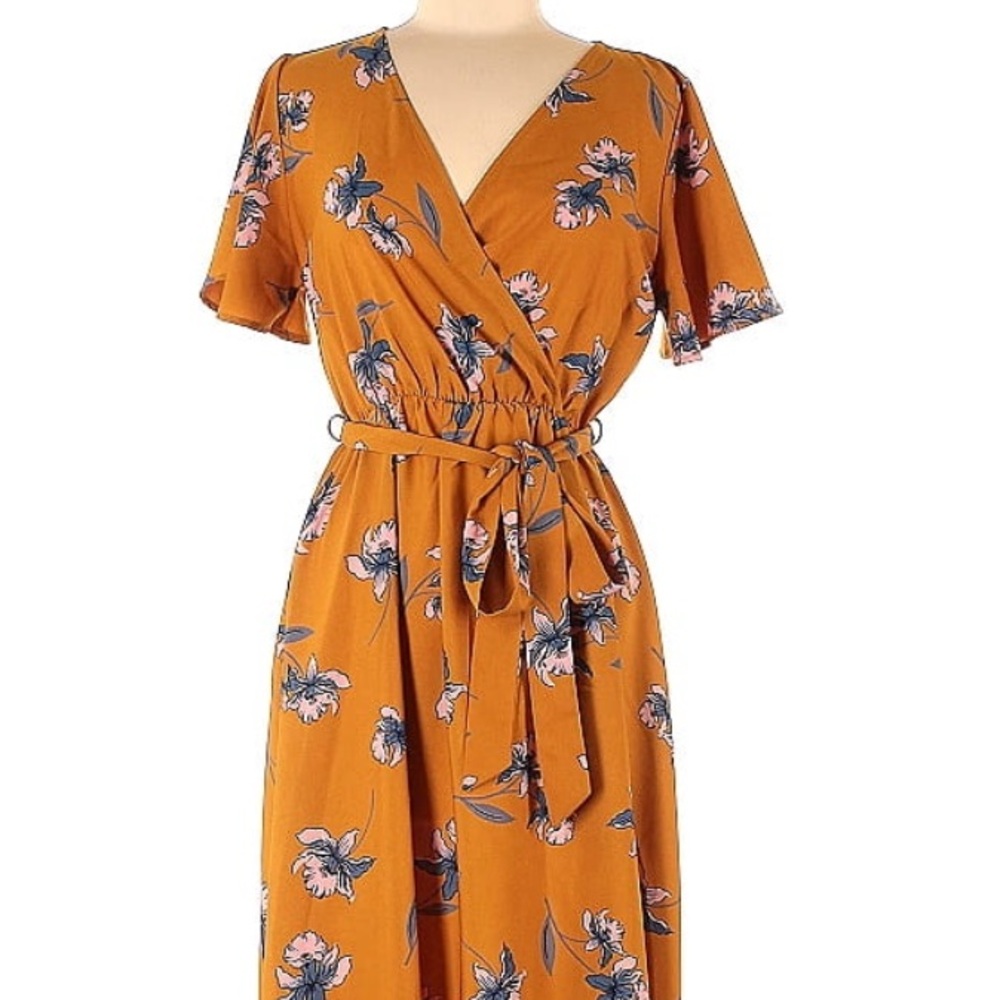 West Kei Orange Floral Dress